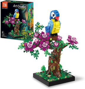 BLOCKS Micro Brick Flower Parrot Toy Building Sets, Home Decor and Office Art Creative Gift - Cykapu