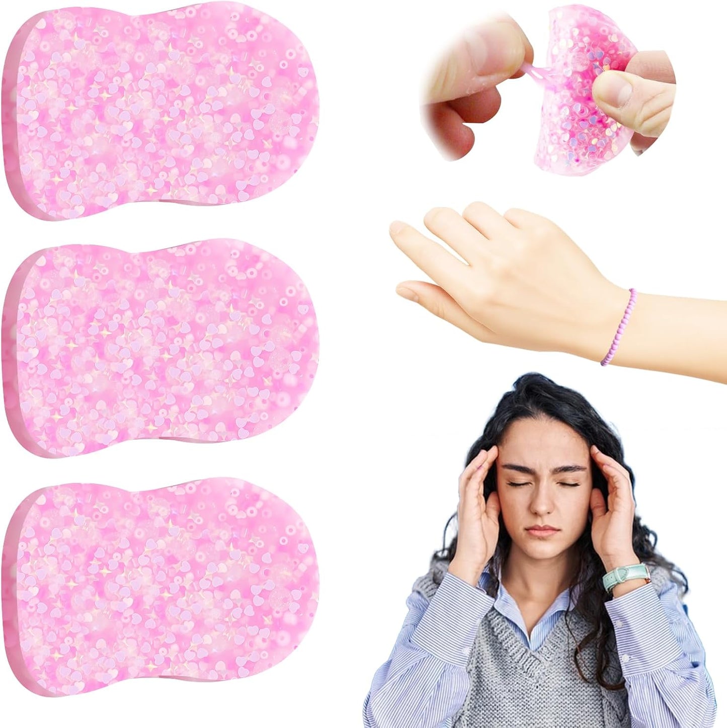 3Pcs Skin Picking Fidget Toys, Picking Pad, Sensory Toys for Skin Picking, Portable Fidget Toy for Children and Adult, Christmas, Party Favors, Prizes for Kids, (6CM/2.93IN)