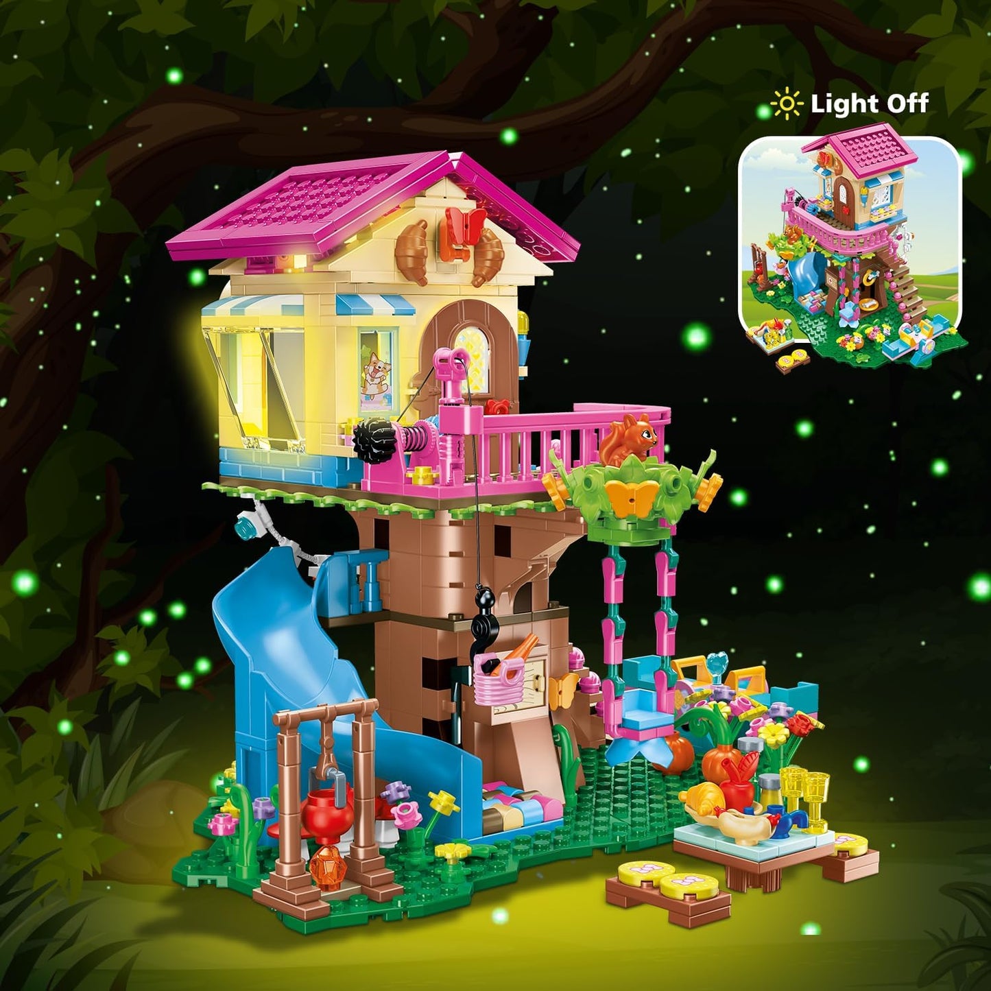 Tree House Building Set with LED Light - 622pcs Treehouse Building Blocks Toys - Cykapu