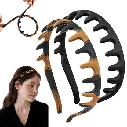 Zig Zag Headbands, 2Pcs Headbands for Women, 2025 New U Shape Fashion Hair Headband, Reversible Headband with Teeth,