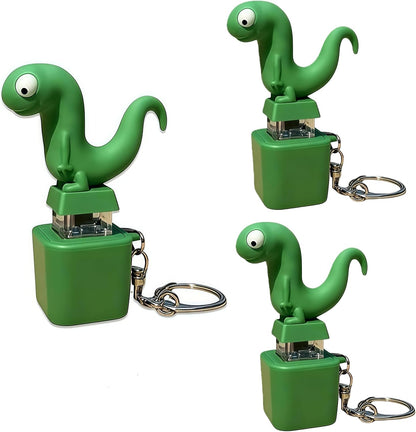 3PCS Lizard Button Keychain,Rechargeable Animal Keychains with Sound and Colorful Lights,Fidget Toys Adults Anxiety Relief