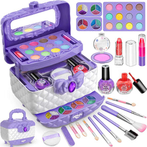 41 Pcs Kids Makeup Kit for Girl, Washable Makeup Set Toy with Real Cosmetic Case