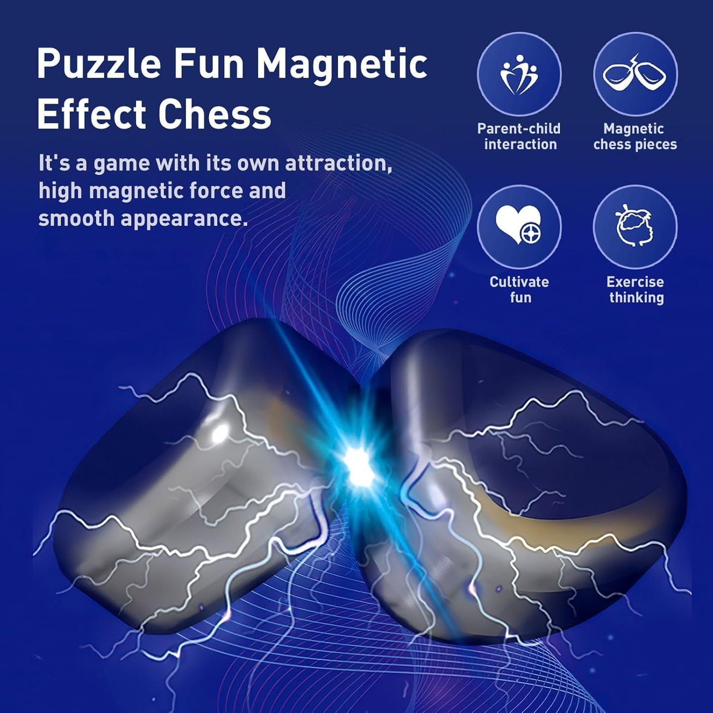 Magnetic Chess Game, Multiplayer Battle Magnet Board Games, 2025 Family Games for Adults, Valentines Day Gifts, Tabletop Magnetic Strategy Game, Portable Magnetic Chess Set with Storage Bag