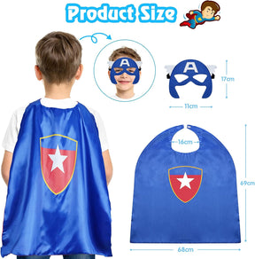 Superhero Capes for Kids 3-10 Year Old Boy Gifts Boys Cartoon Dress up Costumes Party Supplies - Cykapu