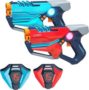 Laser Tag Set of 2, Lazer Tag Game with LED Score Display Vests for Kids,Teens & Adults - Cykapu
