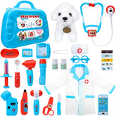 Meland Toy Doctor Kit - Pretend Play Doctor Set with Dog Toy, Carrying Bag, Stethoscope Toy & Dress Up Costume