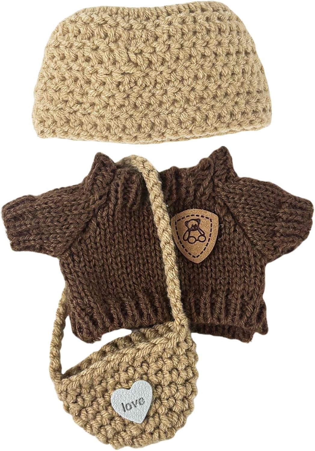 3 Set Doll Clothes Compatible with 15cm & 17cm Lbu, Fashion Clothes Crochet Cute Outfit for Lbu