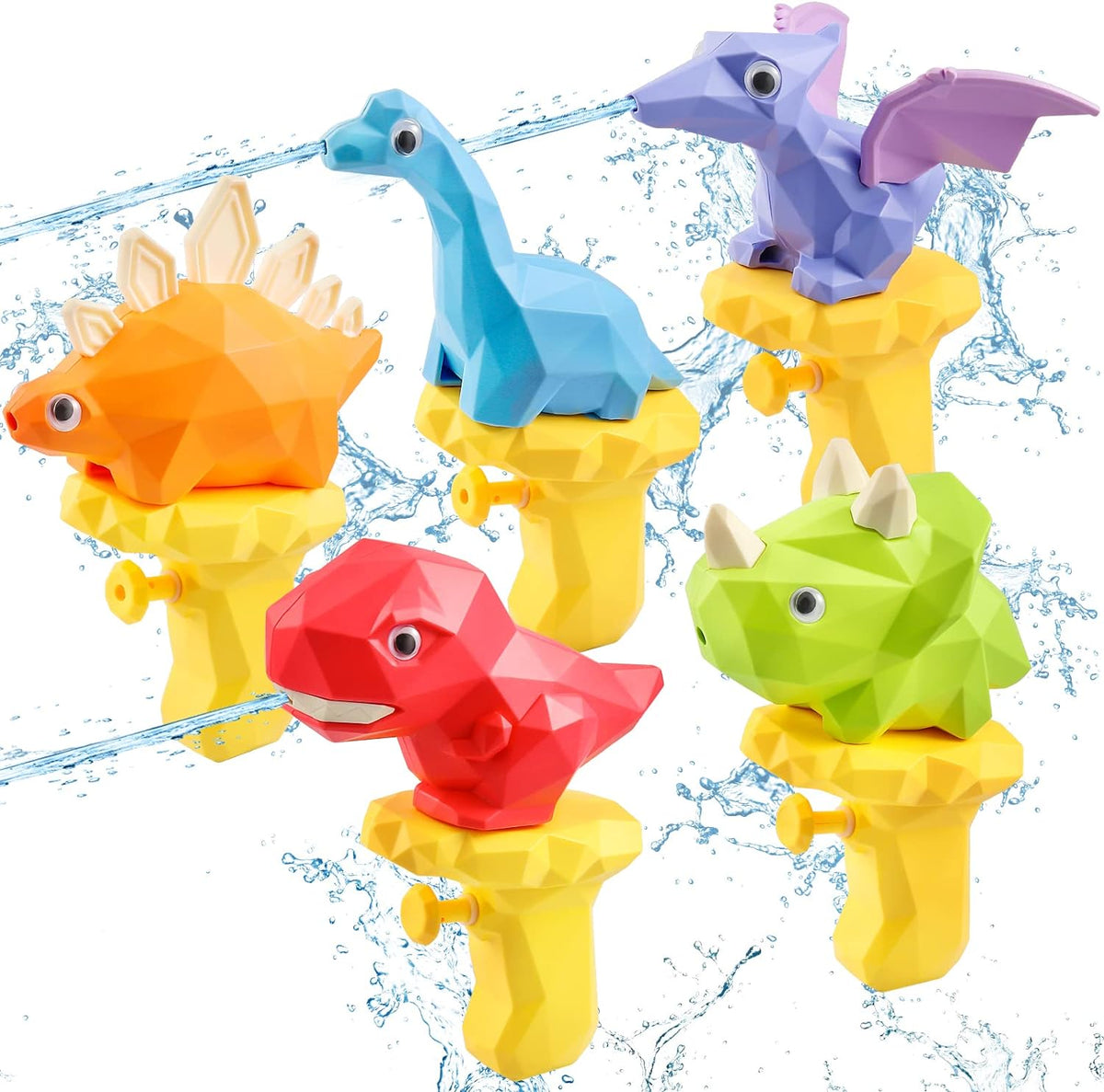 Water Guns for Kids 5PCS Pool Toys Toddler Outdoor Water Toys Dinosaur Squirt Guns Summer Backyard