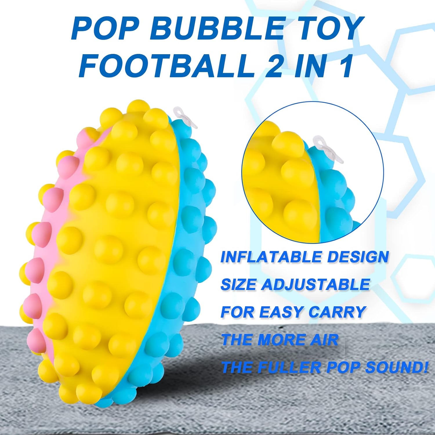 Pop Bubble Stress Football Fidget Toy Push Popper Pops Poppet Bubbles It Foot Ball Poppers Bubble Cykapu