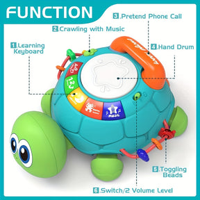 Early Education Music Turtle Toy(Without Battery) Infant Toddler Crawling Toys - Cykapu