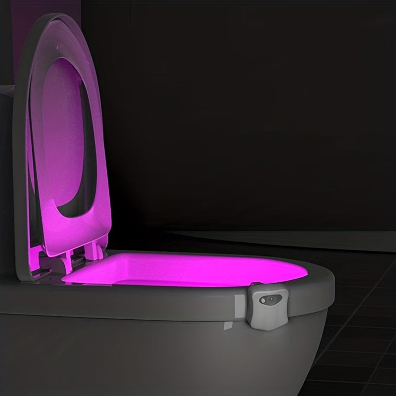 Toilet Night Light Motion Sensor, 8-Color Changing Toilet Bowl Light, LED Nightlight For Bathroom Decor, Bathroom Accessories