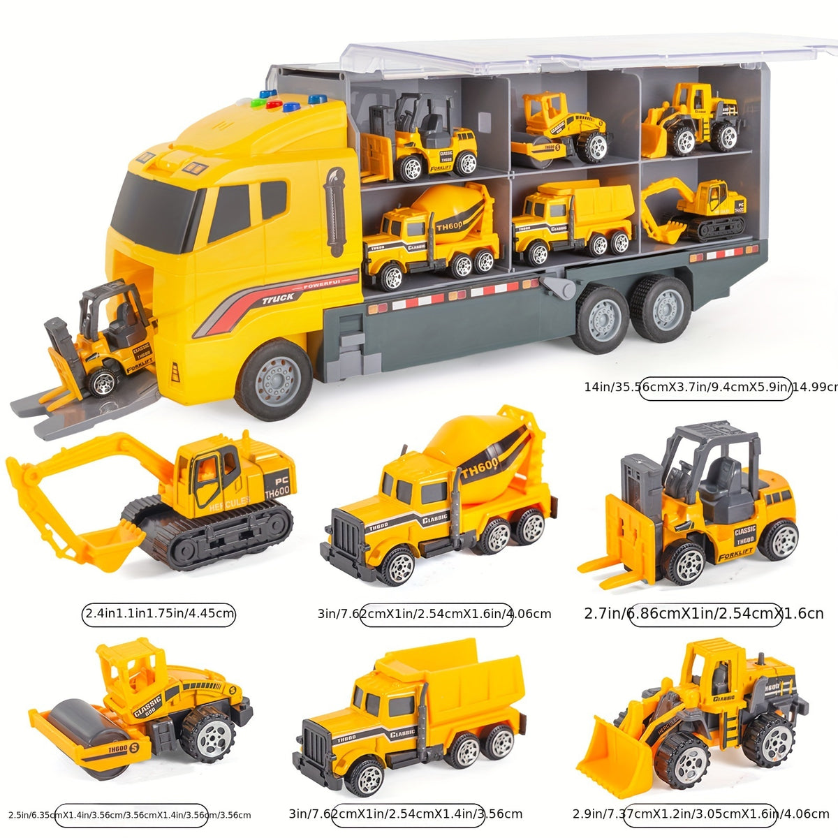 Engineering Die-cast Construction Car Toddler Toys - Perfect Gift For 5-7 Year Old Boys