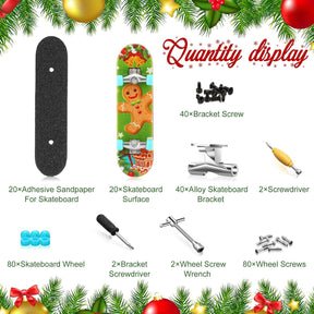 10 Pack Finger Skateboards Christmas DIY Kids Finger Skateboard Set with Box and Replacement Accessories - Cykapu