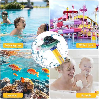 Floating Pool Thermometer, Floating Turtle Thermometer F/C Display with String Easy to Read, Shatter Resistant, for Outdoor & Indoor Swimming Pools, Spas, Hot Tubs & Aquariums (Turtle)