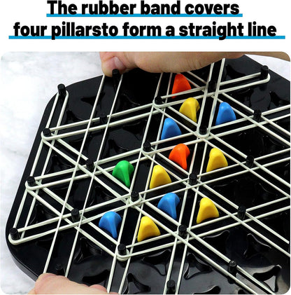 Triggle Game,Chain Triangle Chess Game,Board Games Toys,Triggle Rubber Band Game Puzzle Table Games Fun Multiplayer Family Chess Set,Board Games for Kids Ages 4 5 6 7 8-12