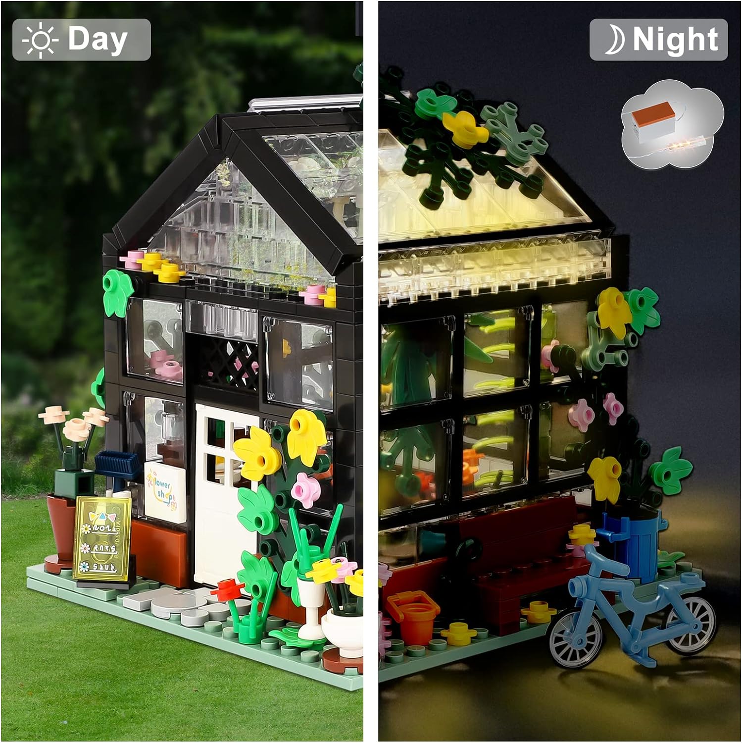 Flower House Building Set, Compatible with Lego Flower Create Elegance and Warmth Environment (579 Pcs) Cykapu