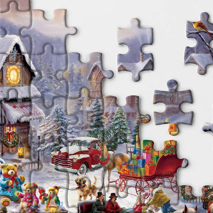 Christmas Puzzle 1000 Piece for Adult, Jigsaw Puzzle, Winter Christmas Town Santa Puzzle - Cykapu