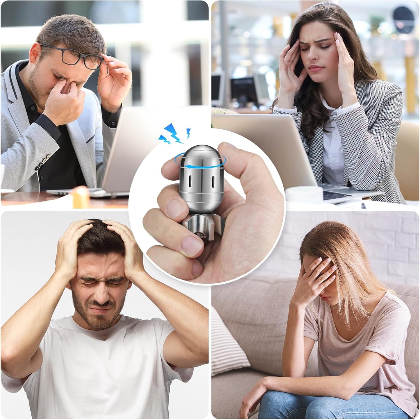 Metal Rocket Fidget Spinner Fingertip Toys, EDC Stress Anxiety Relief, 3 in 1 Metal Spinner, Office Table Gadgets Gifts for Adults Teens