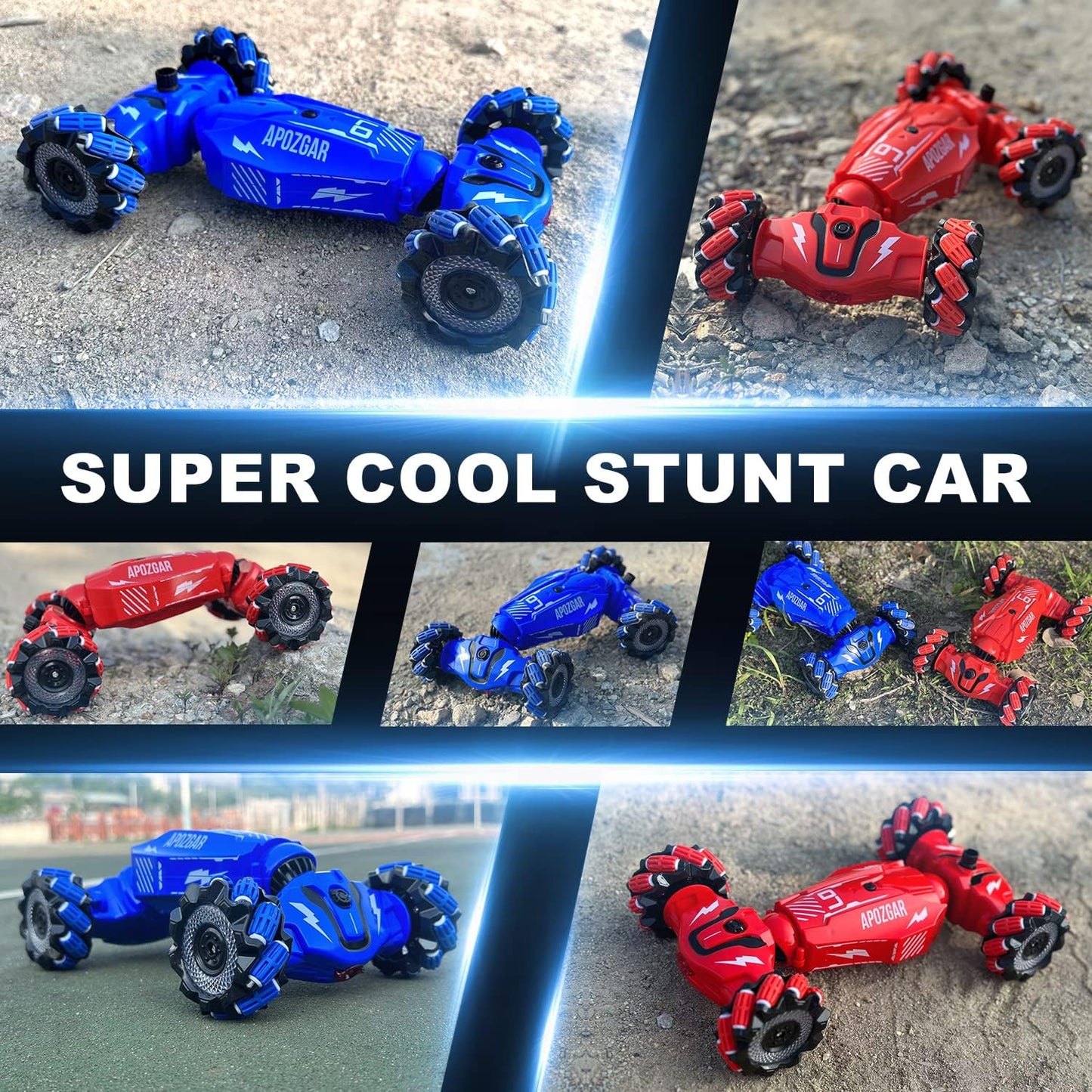 Hand Gesture Sensing RC Stunt Car with Lights Music, Spray Fog Steam Gesture RC Car Remote Controll Transformed Vehicle - Cykapu