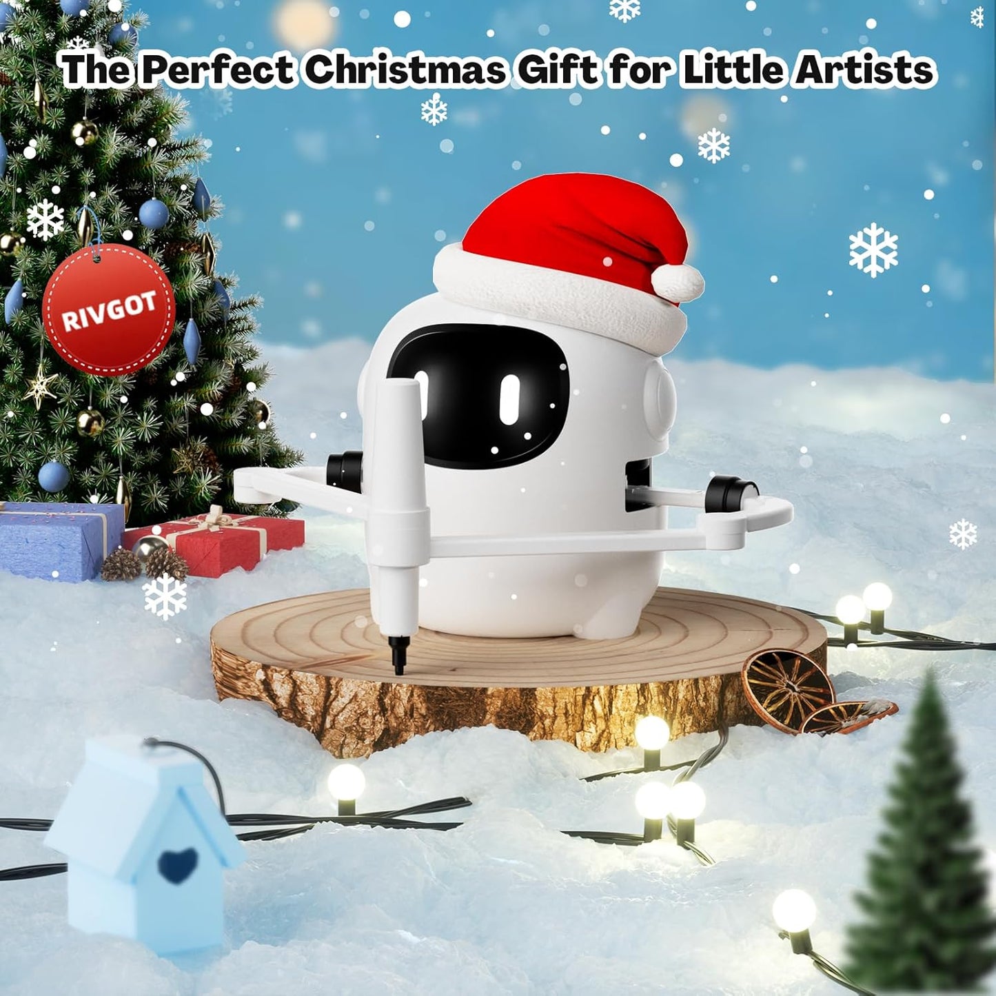 Drawing Robot for Kids with 150 Cards, Voice Interactive Educational Drawing Machine, Montessori Painting Learning Toys