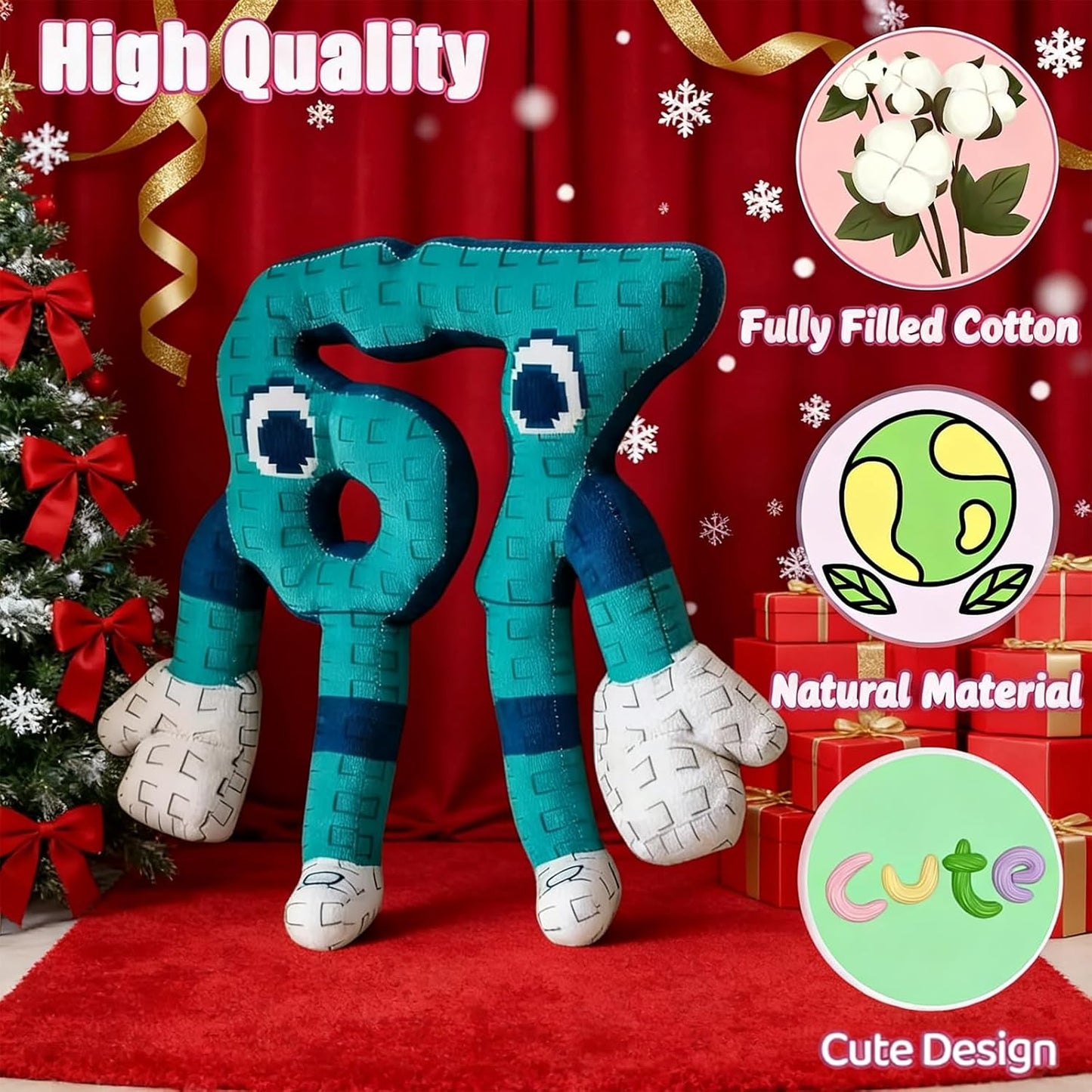 Steal a Brainrot 67 Plush Toys, 9.5 inch Brainrot Six Seven Expressive Doll, Collectible Brain Rot Plush Gift for Fans Kids Adult, Funny Home Office Game Room Décor Plush Toy for Christmas Birthday