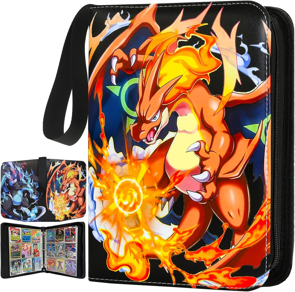 Card Binder for Pokemon Cards Holder 9-Pocket, Trading Binders for Card Games Collection Case Book Fits 900 Cards With 50 Removable Sleeves Display Storage Carrying Case