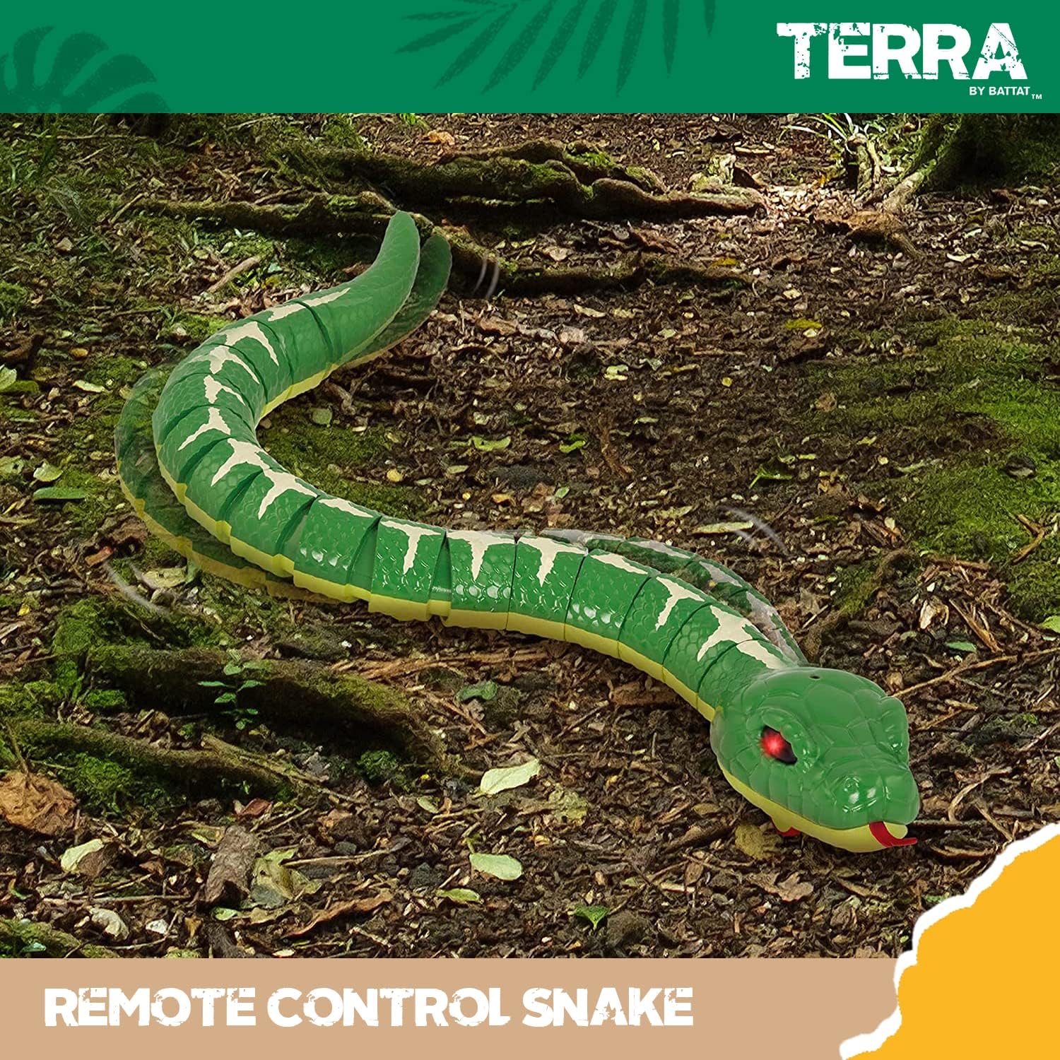 Terra by Battat Remote Control Emerald Tree Boa - Electronic Snake Toy - Cykapu