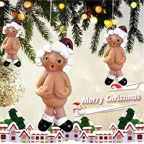 Naked Santa Claus Christmas Ornaments Naughty Santa Stocking Cap (5cm, Man+Woman) - Cykapu