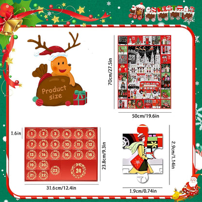 Advent Calendar 2024 Kids, Puzzle Advent Calendar 2024, Advent Calendar, 24 Days Christmas Puzzle Countdown Calendar, Funny Christmas Game Gift, Jigsaw Puzzle, Christmas Advent Puzzle Party Favors