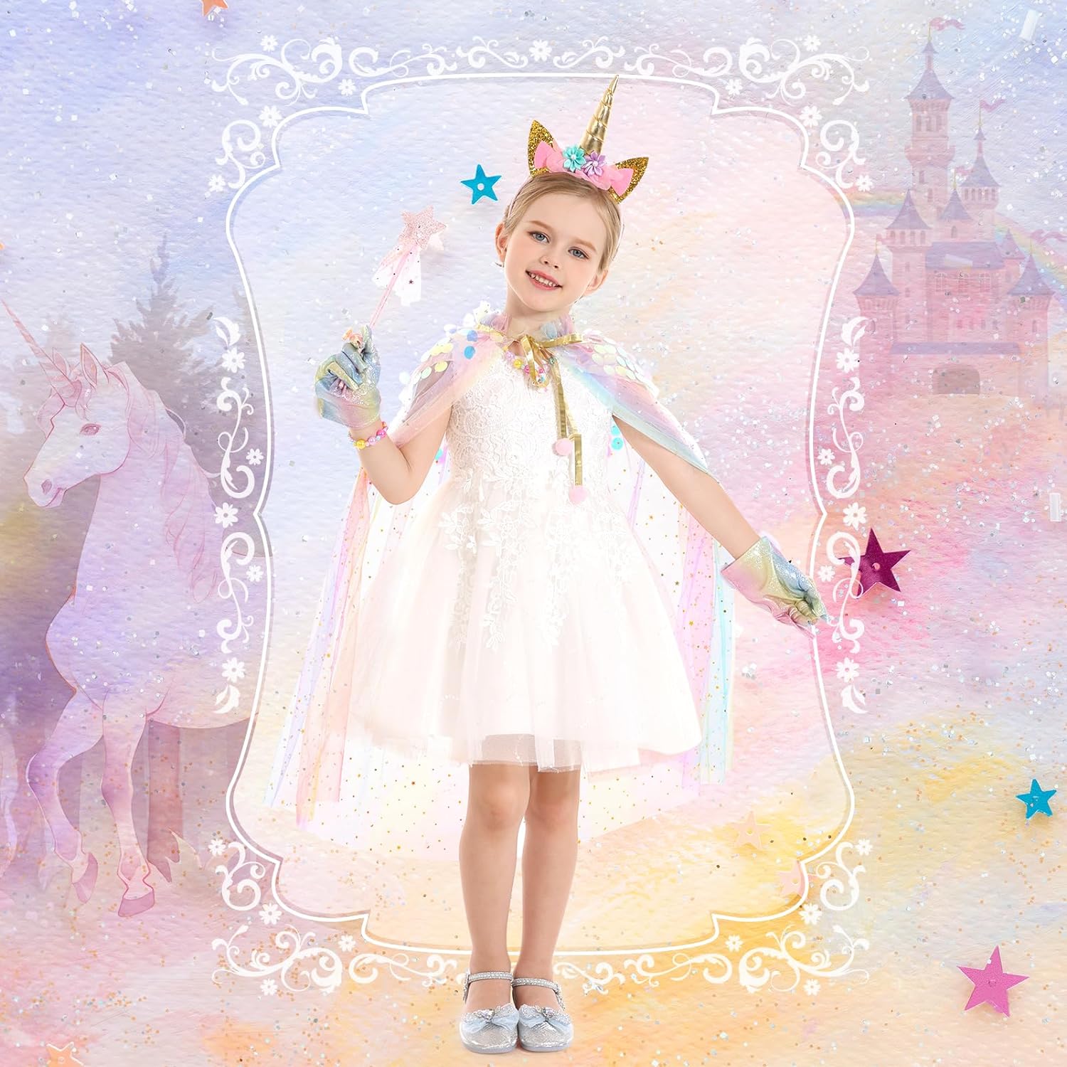 Princess Cape,Dress up Clothes for Little Girls,Princess Costume Dress - Cykapu