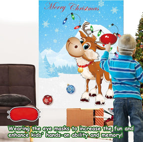 Christmas Games, Pin The Nose on The Reindeer, Christmas Stickers Games - Cykapu