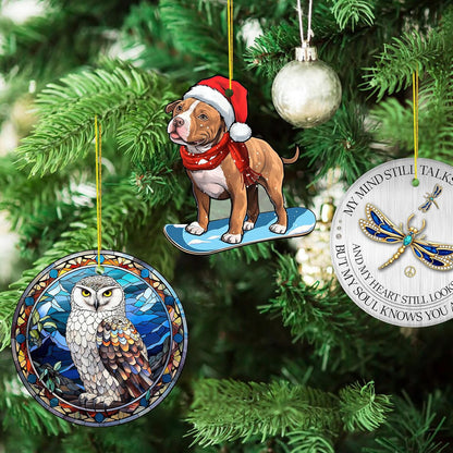 Christmas Ornaments 2024, Black Cat Christmas Decorations, Cute Screaming Cat Christmas Tree Hanging Ornaments, Acrylic 2 Side Printed Christmas Decor, Personalized Christmas Stockings for Cat Lovers