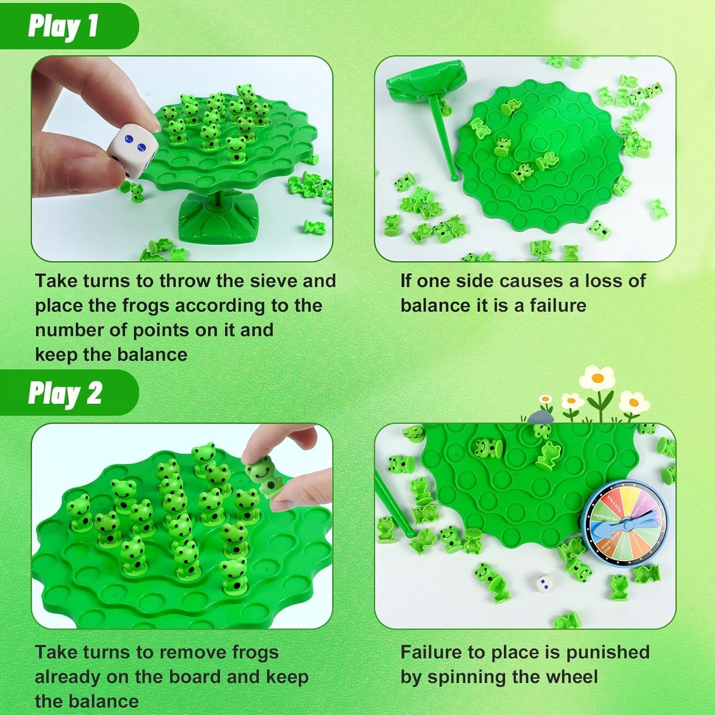 Frog Balance Game Toys,Two-Player Balance Game Tree Parent-Child Interactive Family Tabletop Puzzle Game Toy,Birthday Board Games for Kids Ages 4 5 6 7 8-12