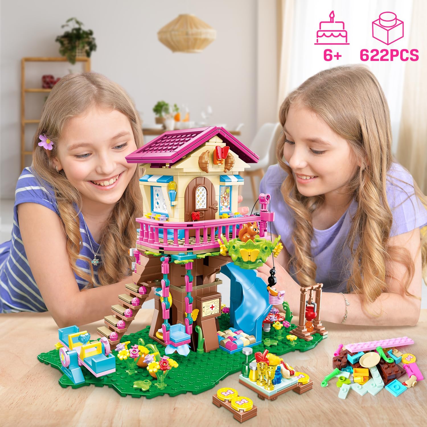 Tree House Building Set with LED Light - 622pcs Treehouse Building Blocks Toys - Cykapu