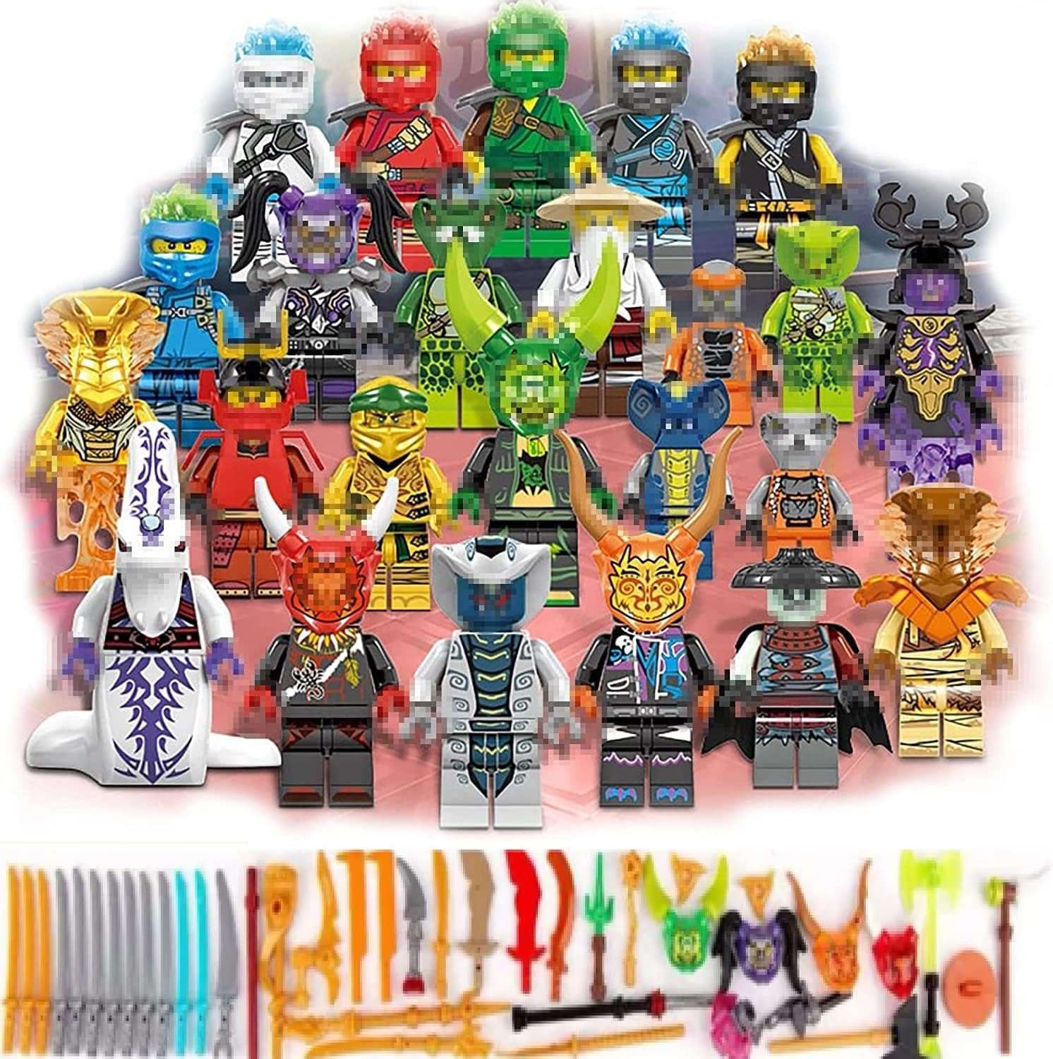 24 Pack Mini Blocks Characters Blocks Sets with N Luxury Weapons,Character