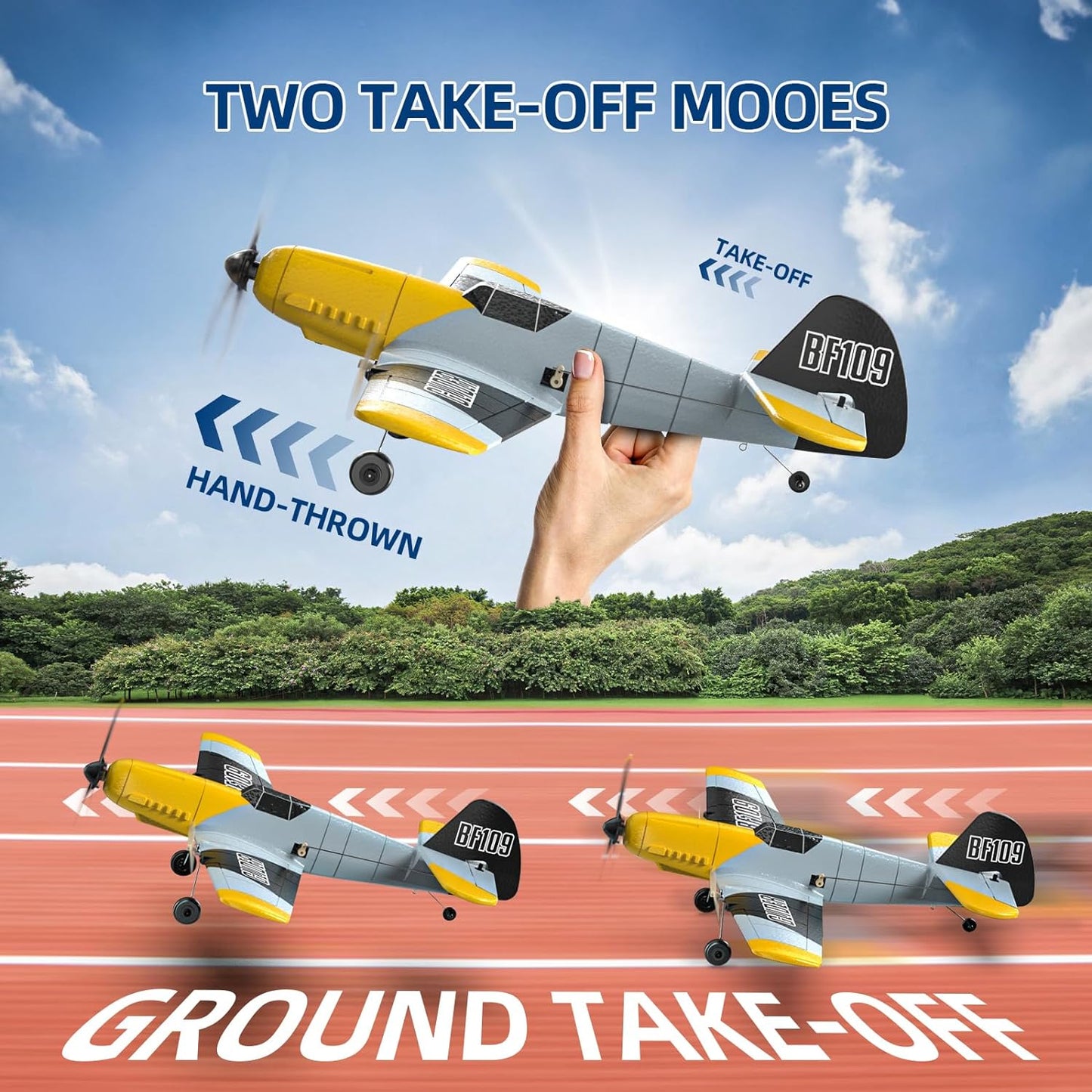 RC Plane 3 Channel BF-109 Remote Control Airplane Fighter Toys Cykapu