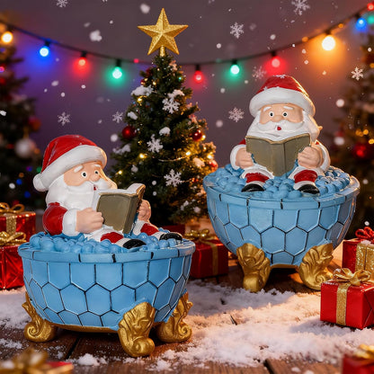 Christmas Santa Claus Bubble Bath Lamp, Creative Halloween Light, Santa Claus Bubble Bath Light, LED Night Light for Bathroom Decor, Christmas-Themed Bathtub Lamp for Halloween Party