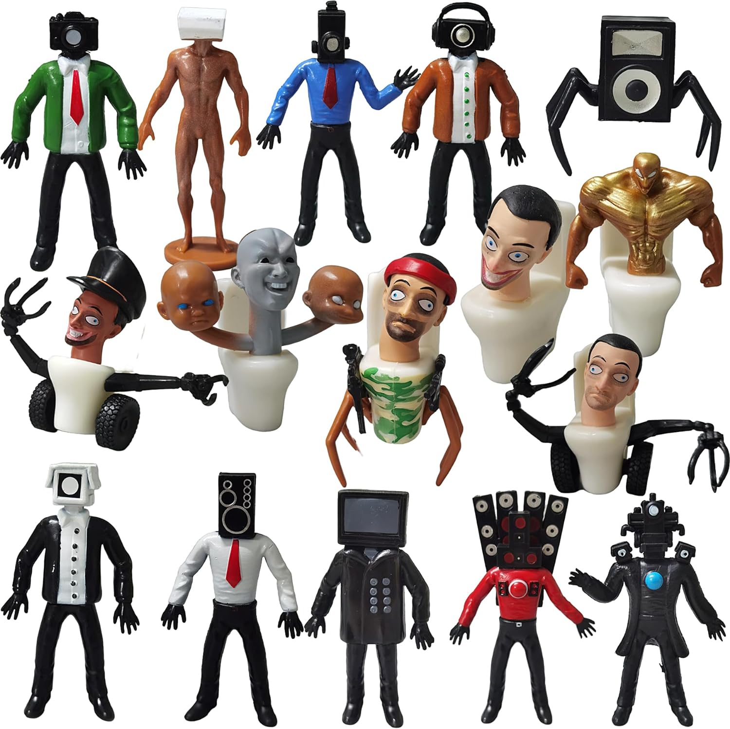 12pcs Skibidi Battle Action Figures Set, Skibidi Tolet Action Figure Horror Cartoon Movies Character Action Figure Model