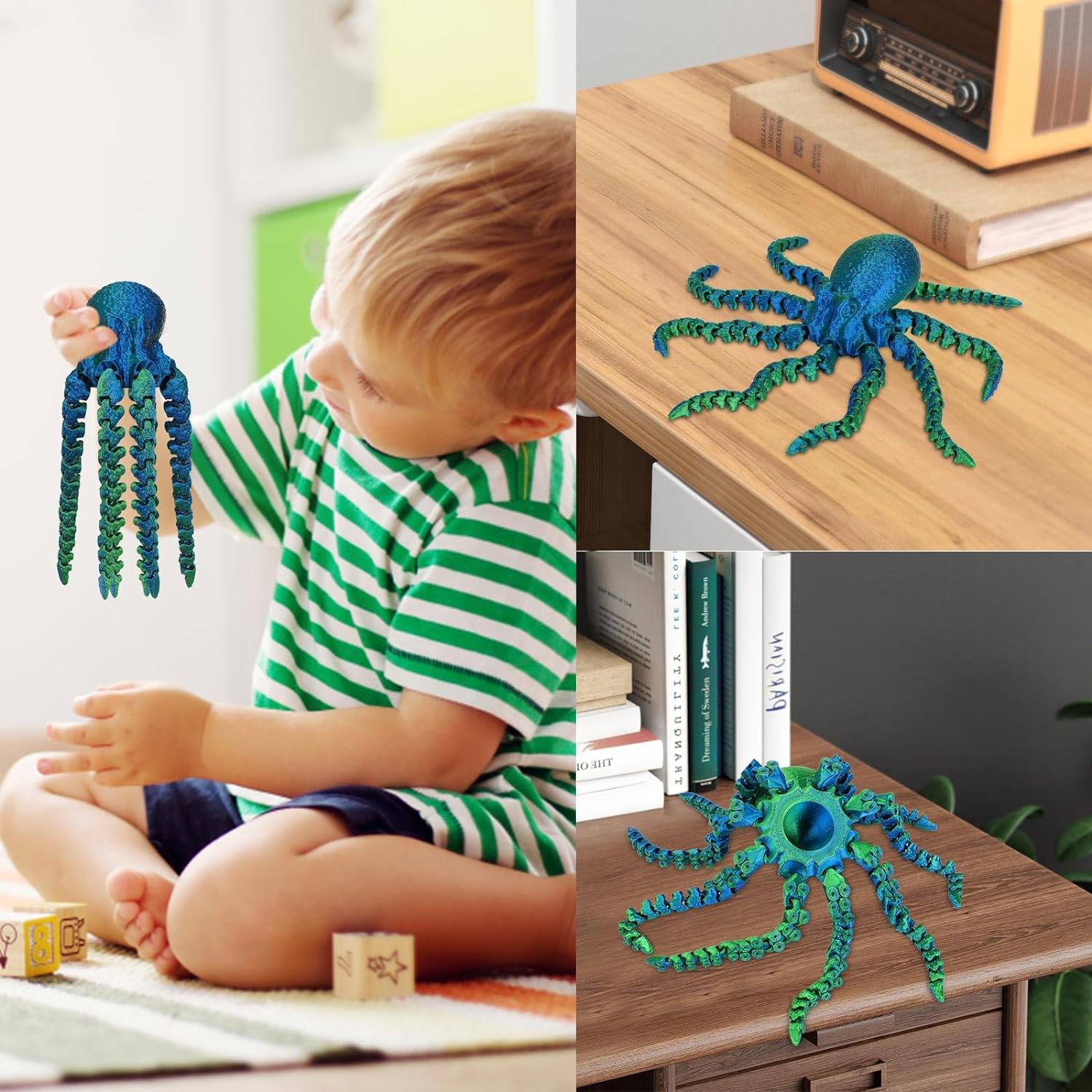 Surprise 3D Printed Octopus Animals Toy, Fidget Toy for Autism ADHD 3D Printed Gift Cykapu