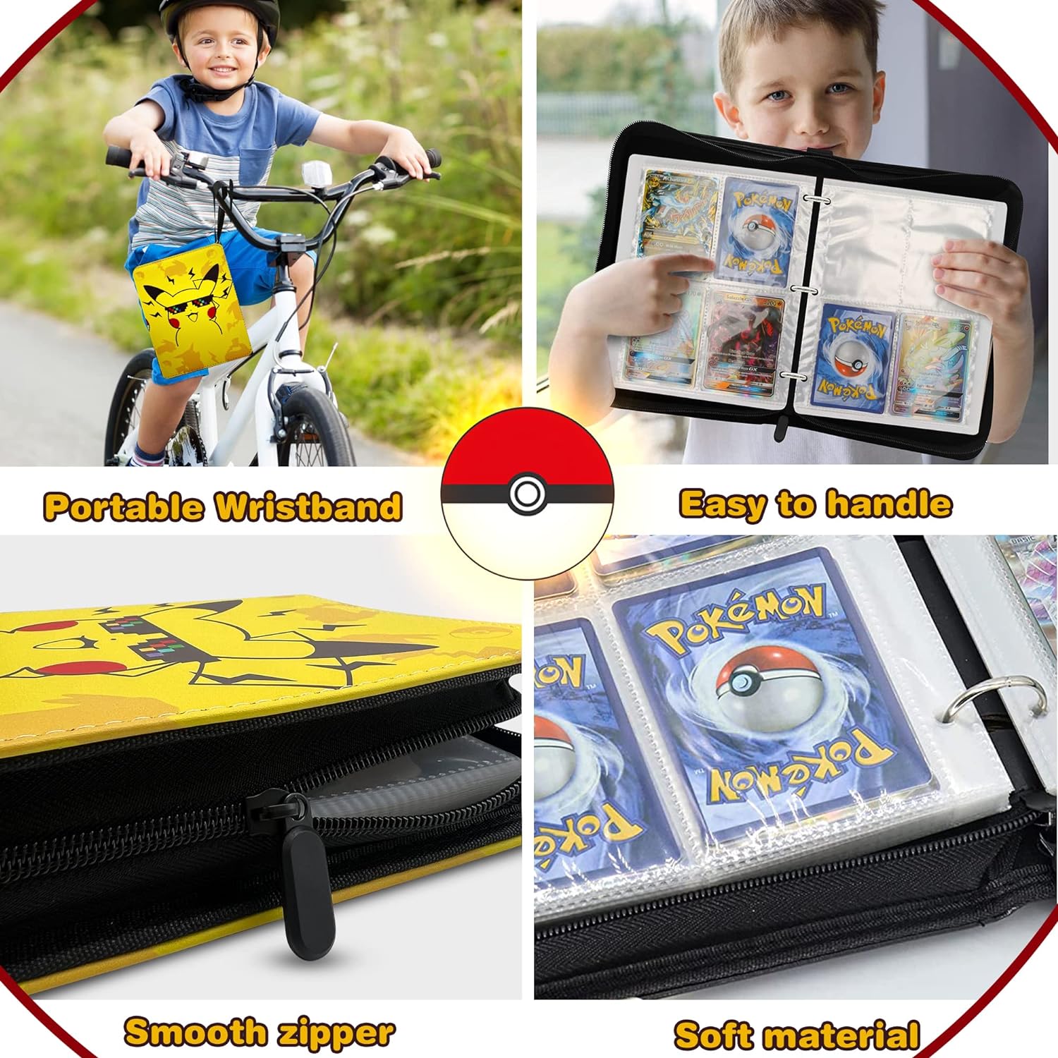 Trading Card Binder for Collector, Card Book Holder with 4-Pocket