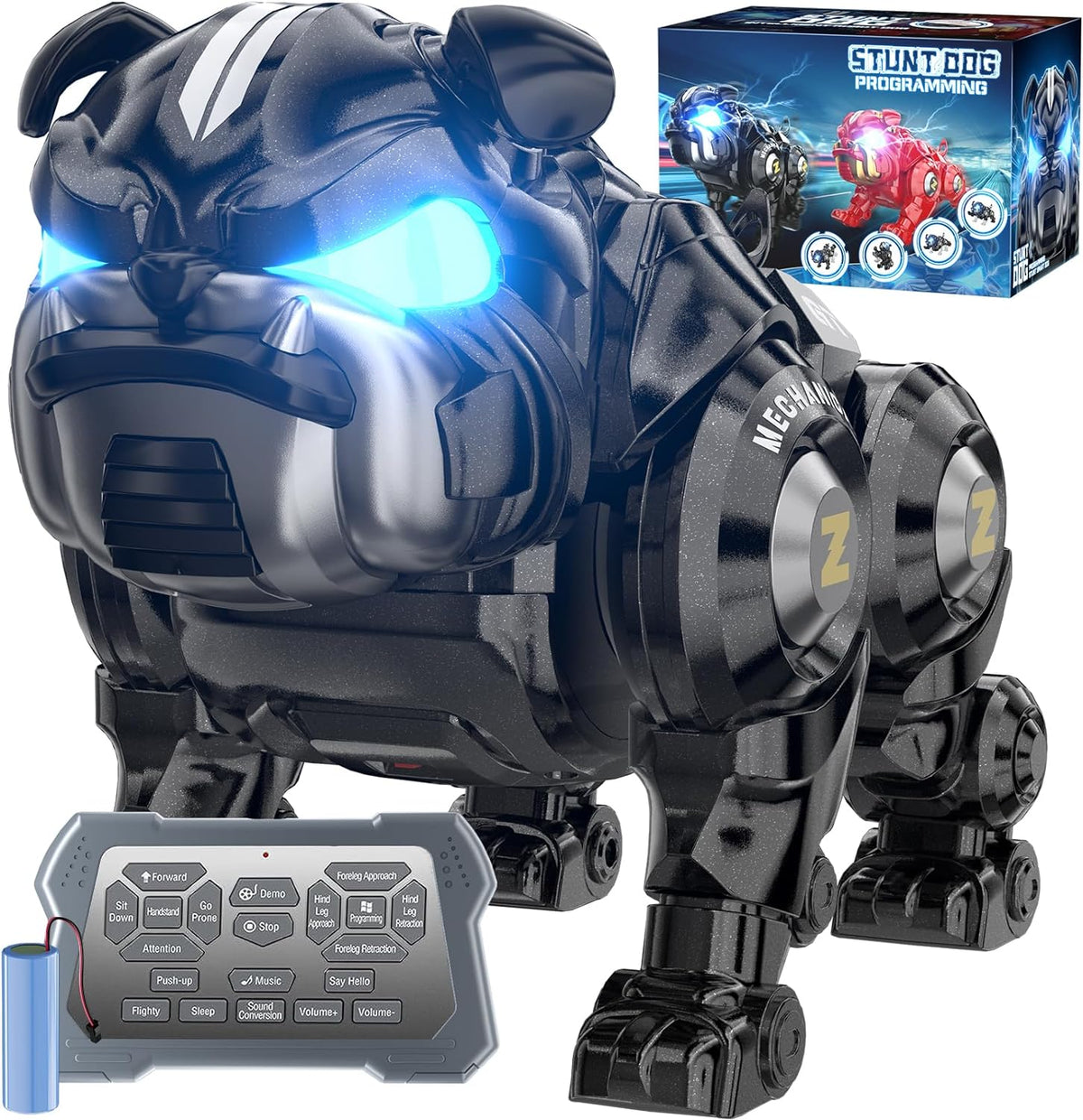Blkont Remote Control Robot Dog Toys for Boys, Rechargeable Programmable Stunt Robot Dog with Singing, Dancing and Touch Functions for Boys Ages 3 4 5 6 7 8 9 10+ Christmas & Birthday Gifts (Black) - Cykapu