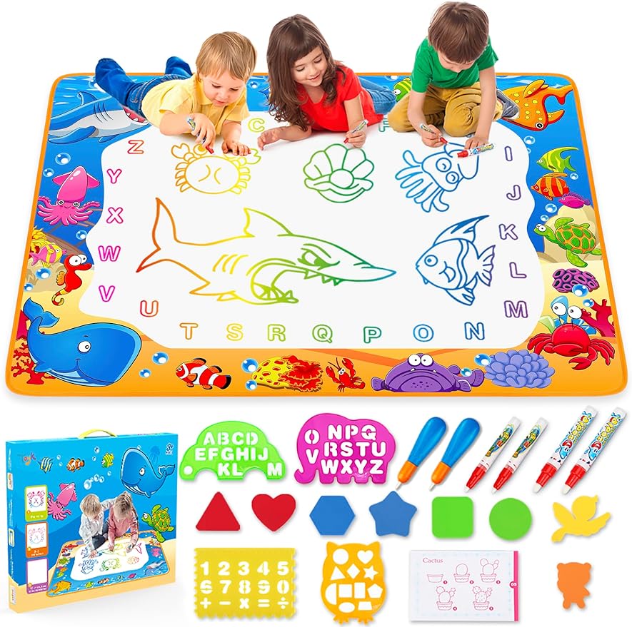 Water Doodle Mat - Kids Painting Writing Color Doodle Drawing Mat Toy