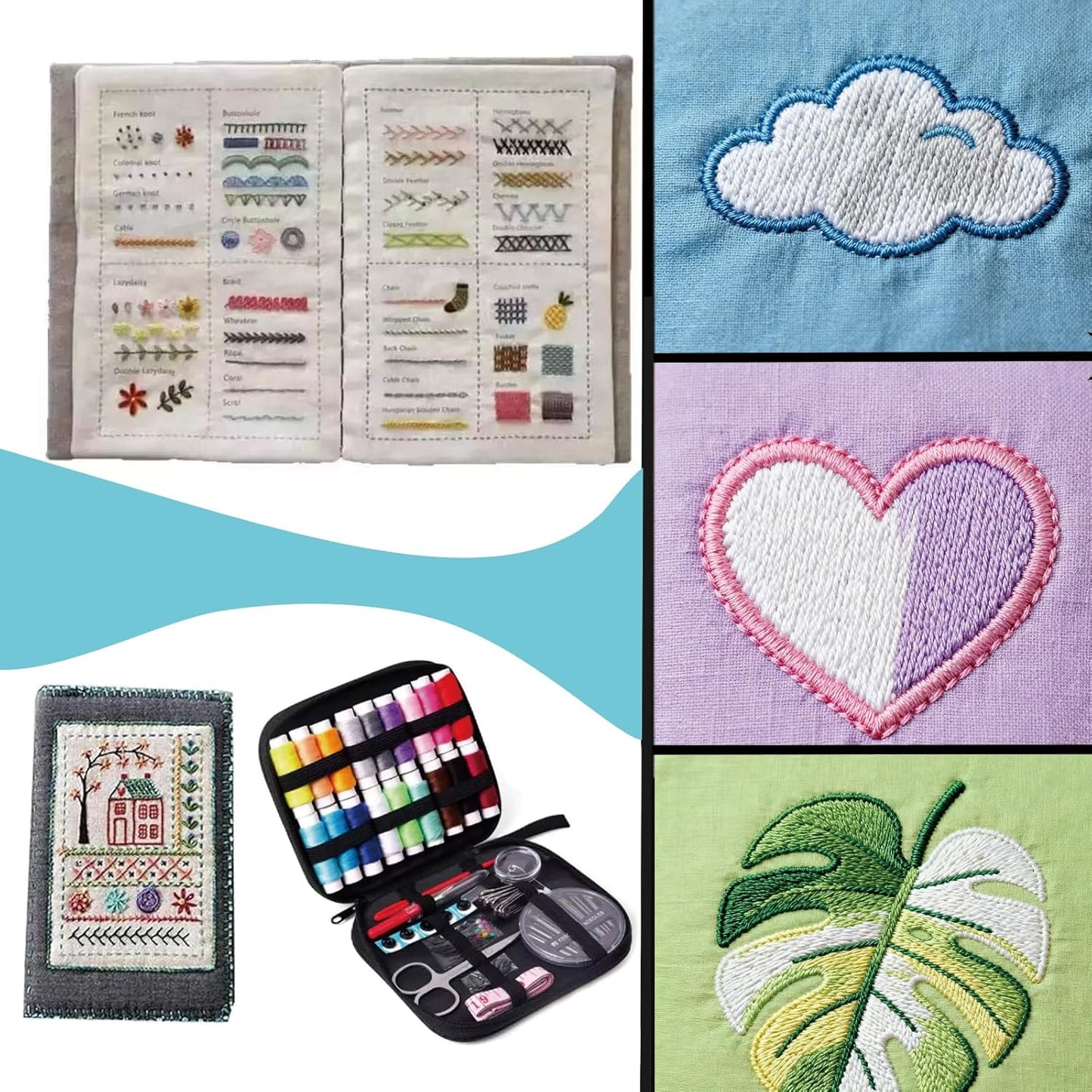 2026 New DIY Embroidery Stitch Collection, Includes Illustrated Guide to 106 Universal Embroidery Stitches with Free Tutorials and 86-Piece Sewing Tool Kit