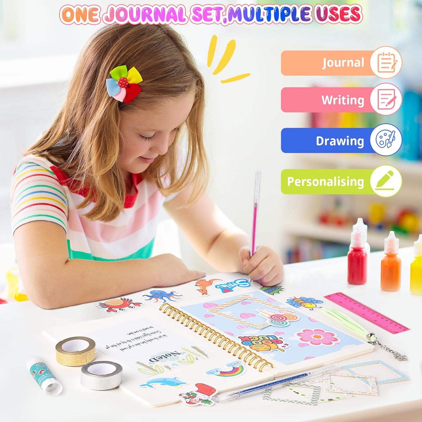 Journal Set for Tween Teen Girls, Art Supplies Stationary Scrapbook Diary Set