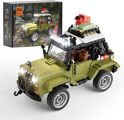 Jungle Off Roader SUV Building Kits with LED Lighting - Technic Car Model STEM Building Set 510 Pcs - Cykapu