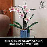 Artificial Plant Building Set with Flowers, Home Décor Gift for Adults