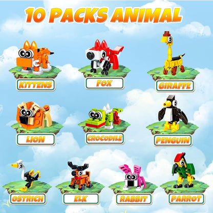 Party Favors for Kids 10 Pack 30 Kinds of Animal Figures 720 PCS Building Blocks Toys - Cykapu