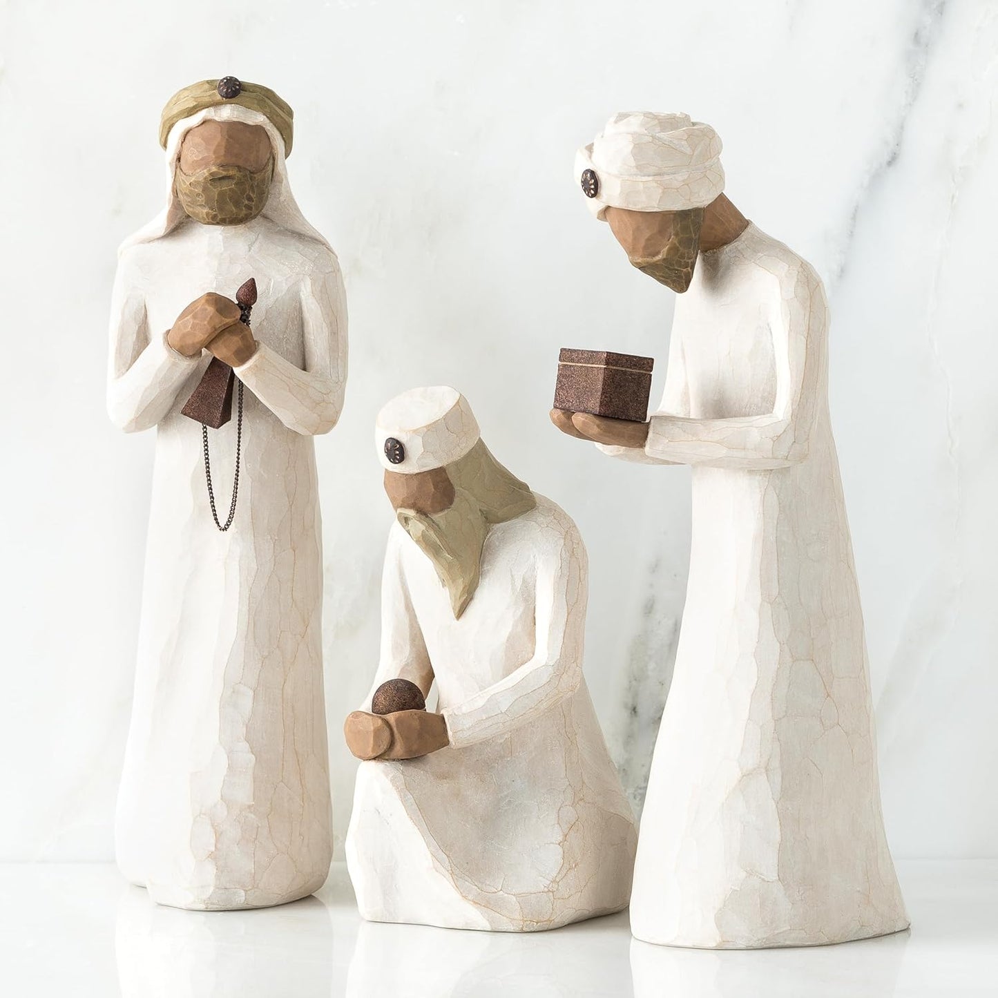 Nativity Accessory Figures with The Three Wisemen Plus Shepherd and Stable Animals 7-Piece Set - Cykapu