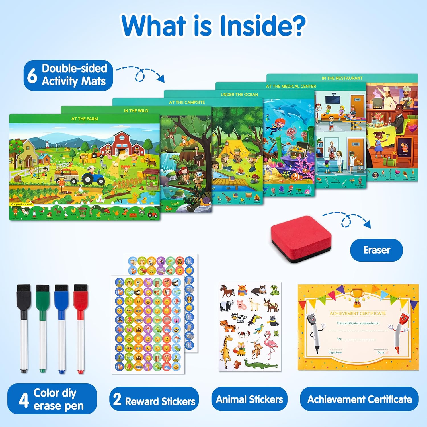 Search and Find Cards for Kids 3 to 6, Preschool Learning Educational Game Toy - Cykapu