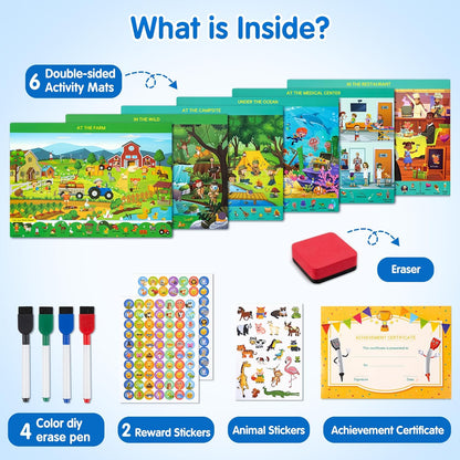 Search and Find Cards for Kids 3 to 6, Preschool Learning Educational Game Toy - Cykapu